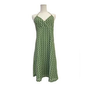 New Ann Taylor LOFT Green Crochet Knit Halter Mini Dress 8 y2k